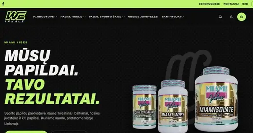 Weinhale.com el. parduotuvės ekrano vaizdas